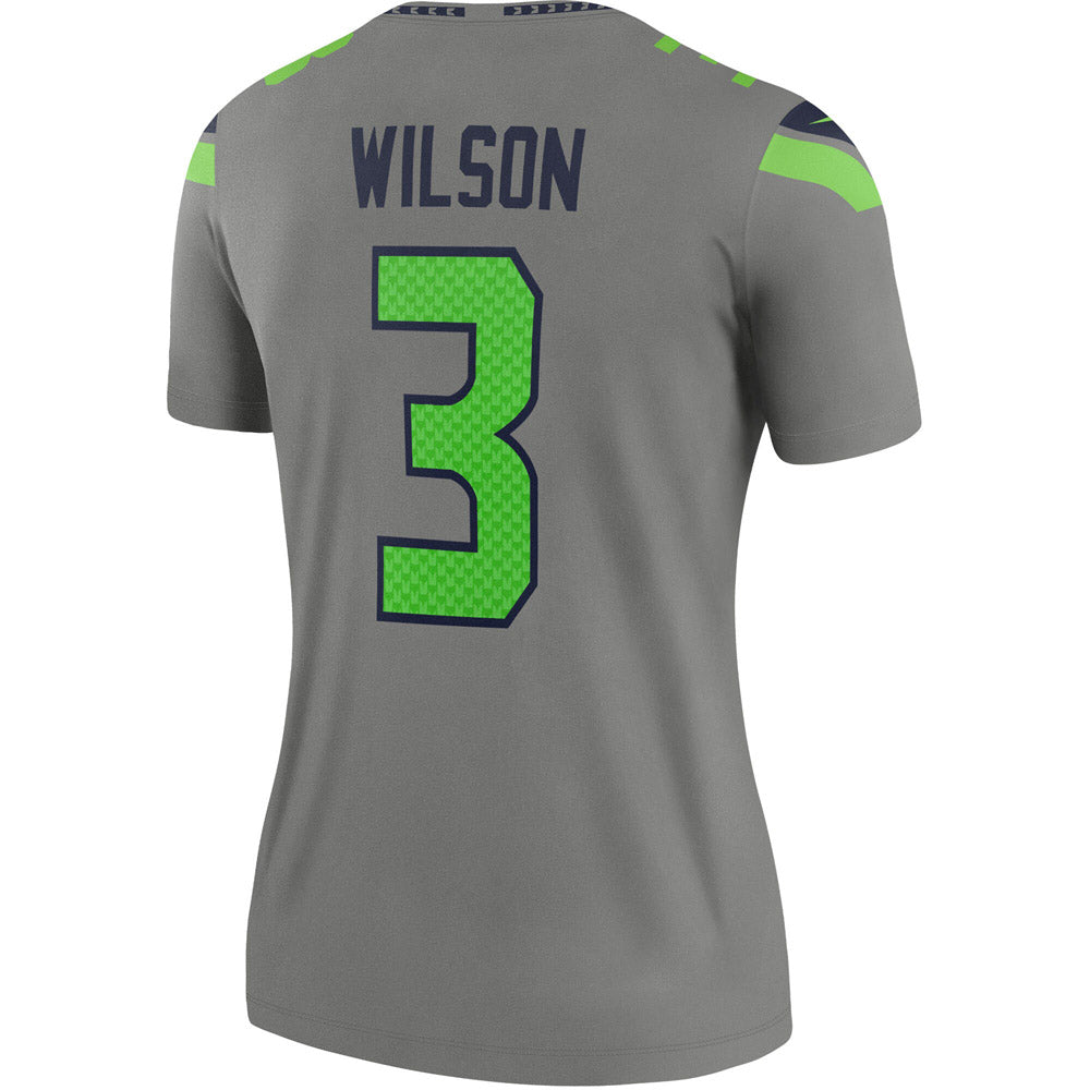 Women's Seattle Seahawks Russell Wilson Inverted Legend Jersey Gray